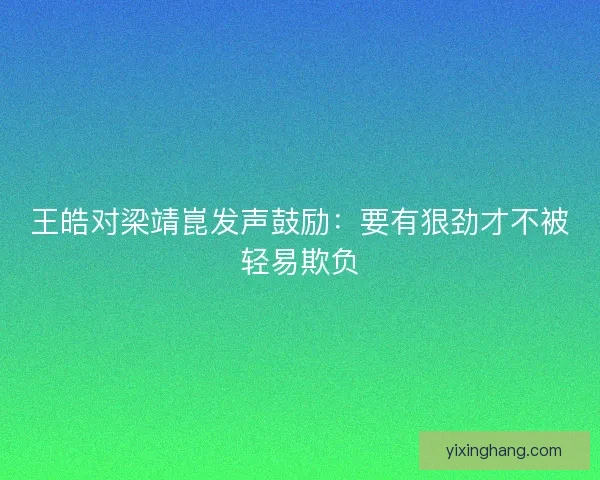 王皓对梁靖崑发声鼓励:要有狠劲才不被轻易欺负 王皓对梁靖崑发声鼓励:要有狠劲才不被轻易欺负